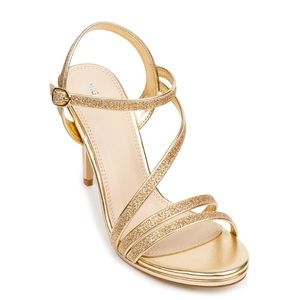 Glittery open toe heels ✨